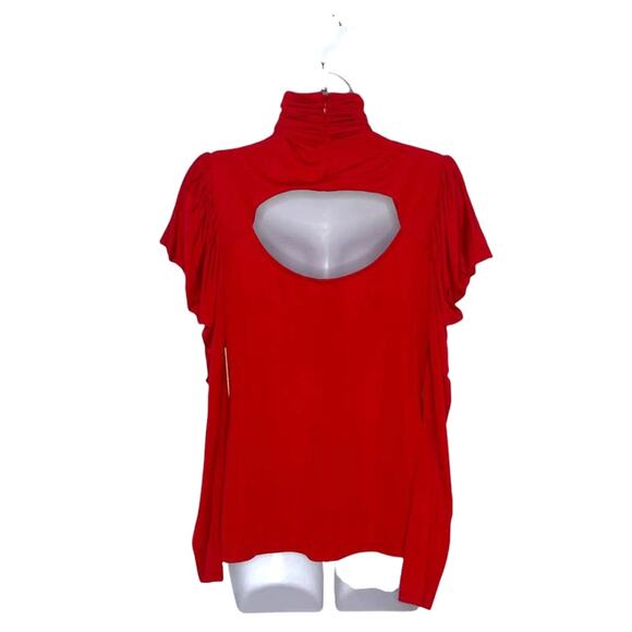 Bisou Bisou The Sophie Top Blouse Red Medium NEW - Picture 3 of 13
